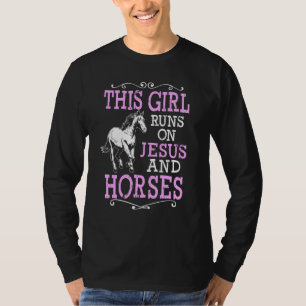Camiseta Chicas de la equitación montando caballo