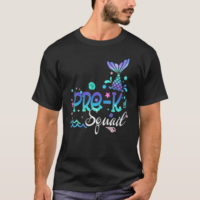 Camiseta Chicas De La Escuadrón De La Sirena Prekinder Que  (Anverso)