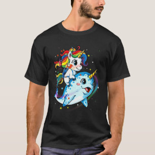 Camiseta Chicas de la escuadrón de Narwhal montados en unic