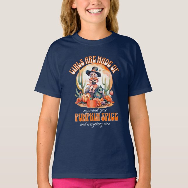 Camiseta Chicas De La Halloween De La Calabaza De Azúcar (Anverso)