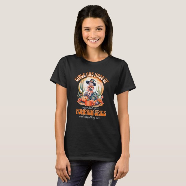 Camiseta Chicas De La Halloween De La Calabaza De Azúcar (Anverso completo)