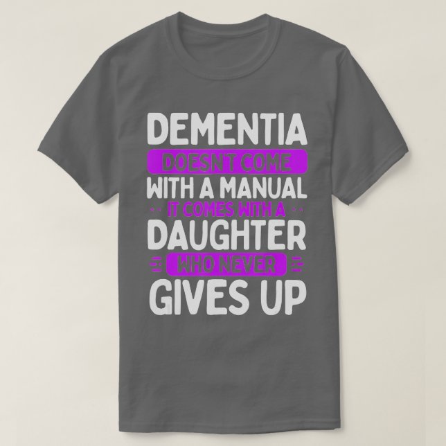 Camiseta Chicas de la hija de la demencia Alzheimers Purpl (Diseño del anverso)