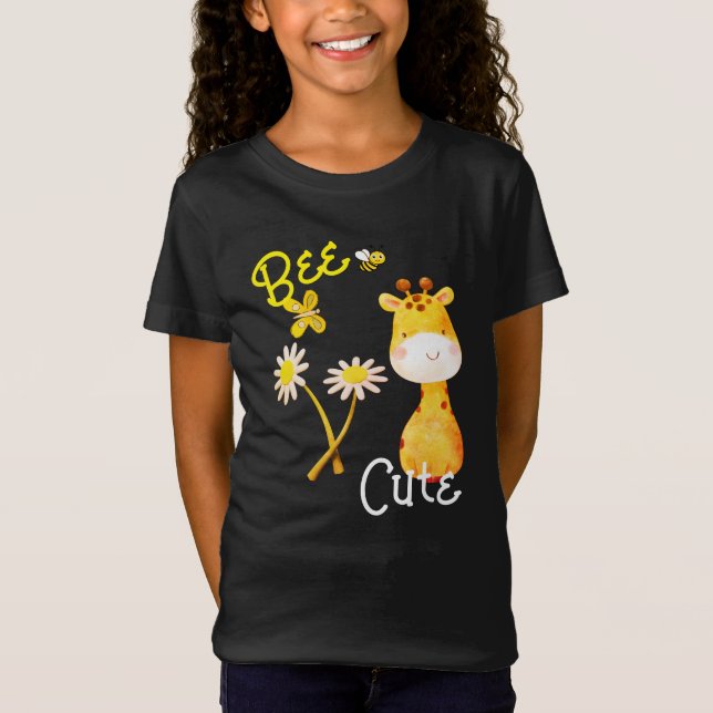 Camiseta Chicas de la jirafa de abejas mudas negros (Anverso)