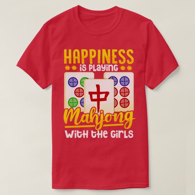 Camiseta Chicas de la jugadora Mahjong regalo divertido (Diseño del anverso)