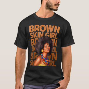 Camiseta Chicas de la piel marrón Reina de la historia negr