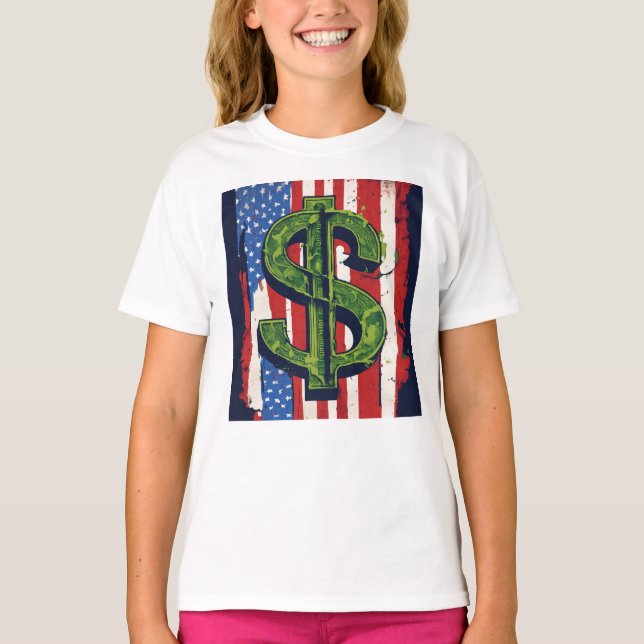 Camiseta Chicas de la plantilla de ropa Bandera Chicas niño (Anverso)