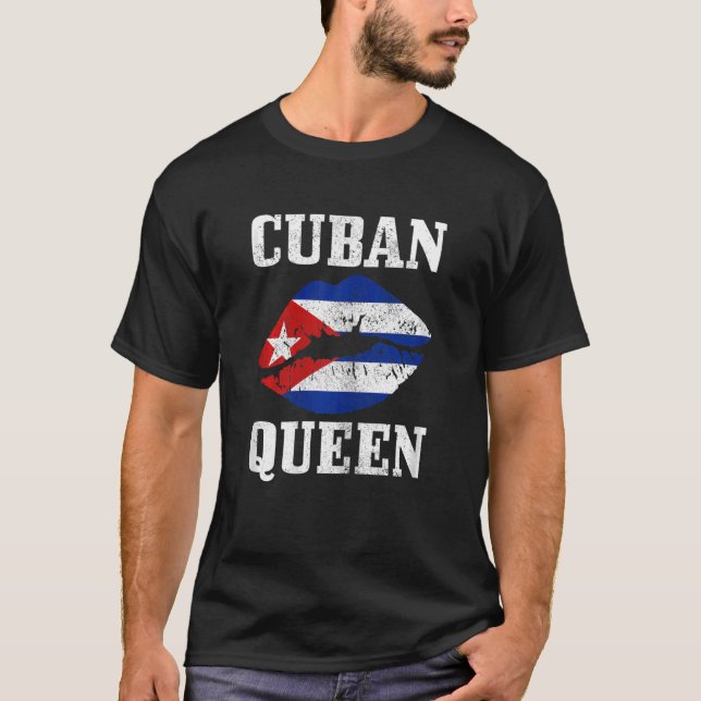 Camiseta Chicas de la Reina Cuba de Cuba de la bandera del  (Anverso)
