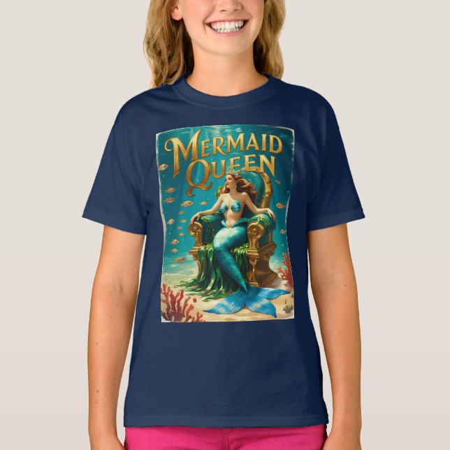 Camiseta Chicas de la reina de la sirena retro Ocean Prince (Anverso)