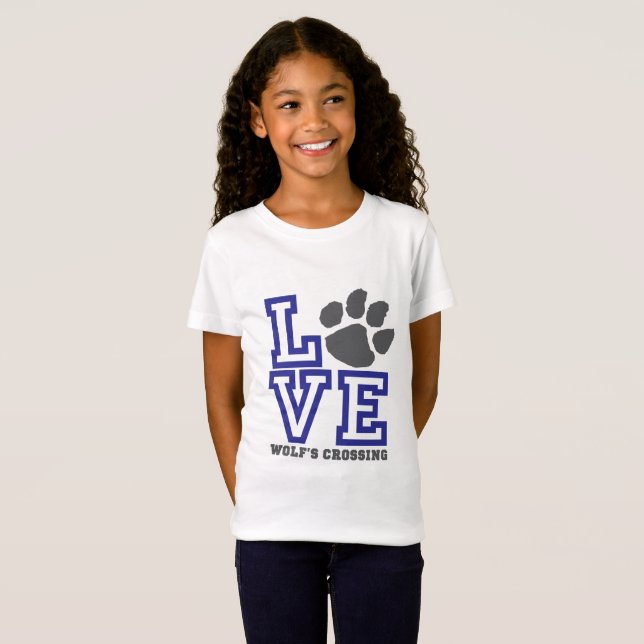 Camiseta Chicas de la travesía del lobo del AMOR (Anverso completo)