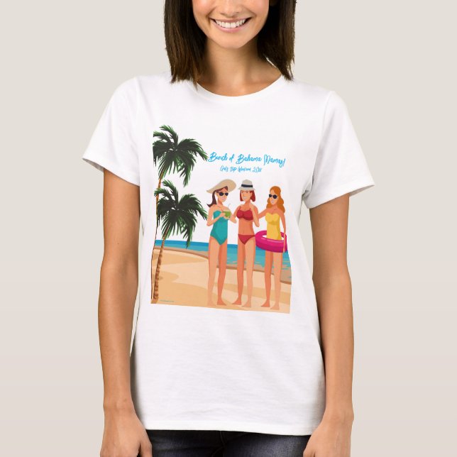 Camiseta Chicas de las Bahamas viajan para una fiesta de so (Anverso)