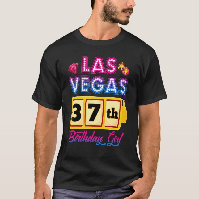 Camiseta chicas de Las Vegas de 37 años viajan a Las Vegas (Anverso)
