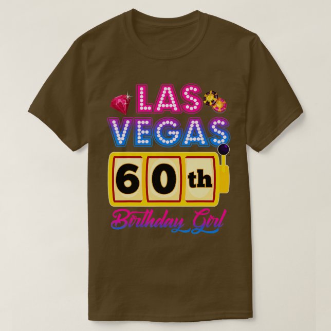 Camiseta chicas de Las Vegas de 60 años viajan a Las Vegas  (Diseño del anverso)