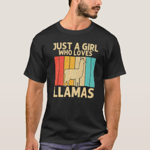Camiseta Chicas de Llama Vintage Niños Mujeres Alpaca Anima