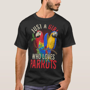 Camiseta Chicas de loro de aves extrañas mujeres Macaw Par