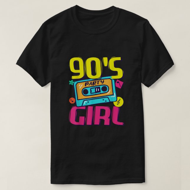 Camiseta chicas de los años 90 Apósito Chica Fiesta de los  (Diseño del anverso)