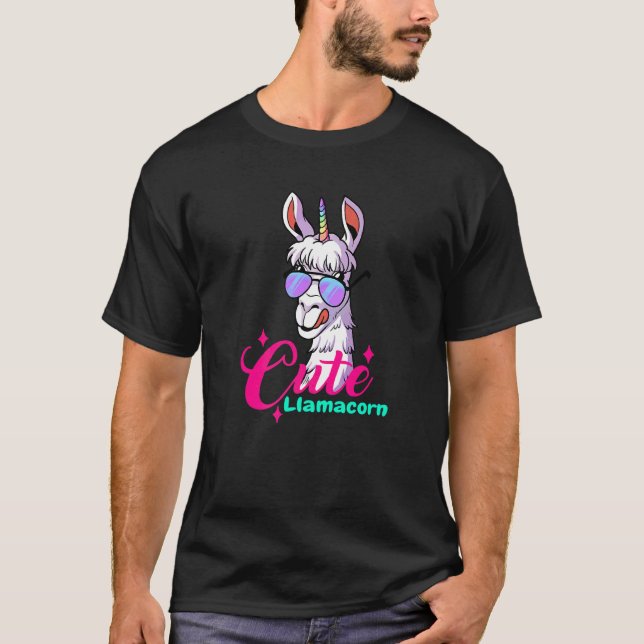 Camiseta Chicas de los niños de Cute Llama Alpaca (Anverso)