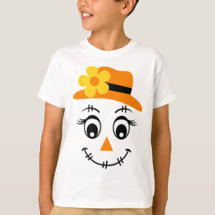 Camiseta Chicas de los niños de Halloween con cara de espan