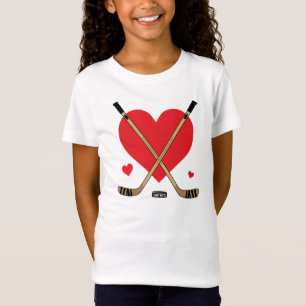 Camiseta Chicas de los palillos de hockey del corazón del