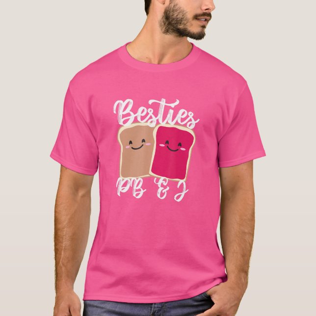 Camiseta Chicas de mantequilla de cacahuete Besties Cute Pb (Anverso)