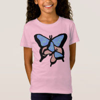 Chicas de mariposas azules y rosas Tee