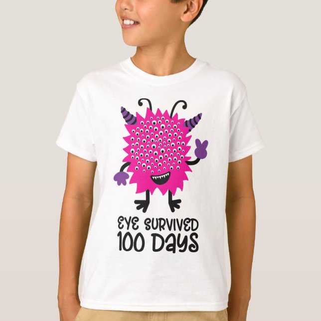 Camiseta Chicas De Monstruo Escolar Niños Sobrevivieron A 1 (Anverso)