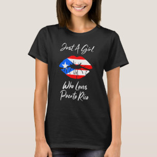 Camiseta Chicas de mujeres lip aman la bandera boricua de P