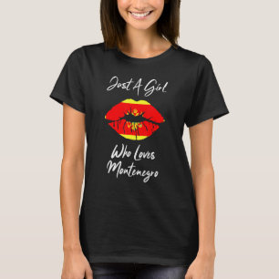 Camiseta Chicas de mujeres lip aman la bandera de Montenegr