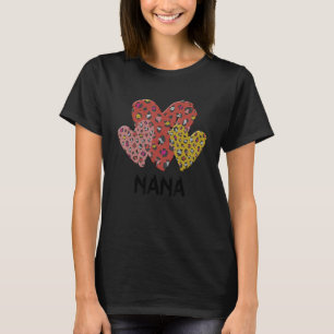 Camiseta Chicas de Nana Hearts Leopard Plaid Vlentines Day