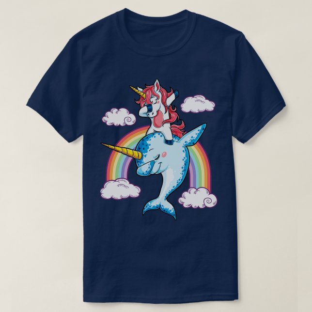 Camiseta Chicas de Narwhal de Unicornio en Dabbing (Diseño del anverso)