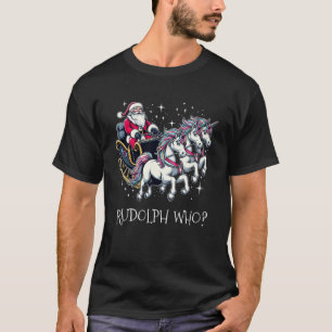 Camiseta Chicas de navidad de Santa Riding, unicornio