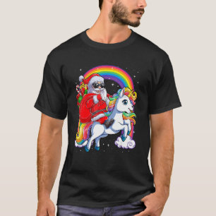 Camiseta Chicas de navidad de Santa Riding, unicornio