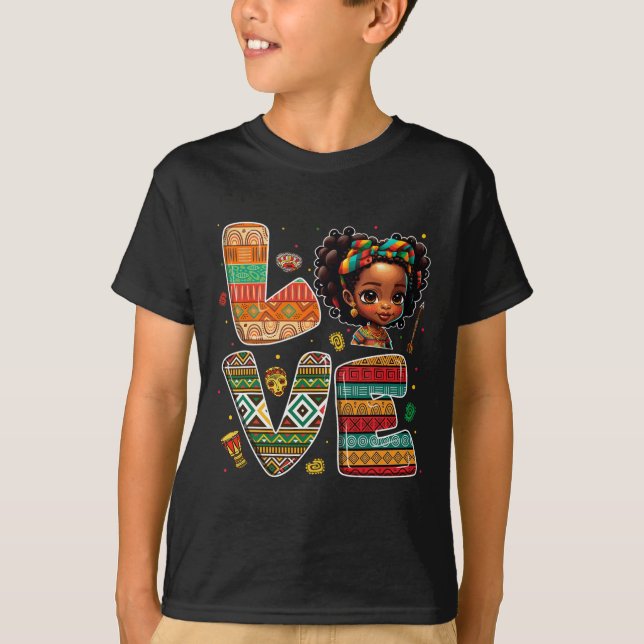 Camiseta Chicas de niños africanos fuertes durante el mes d (Anverso)