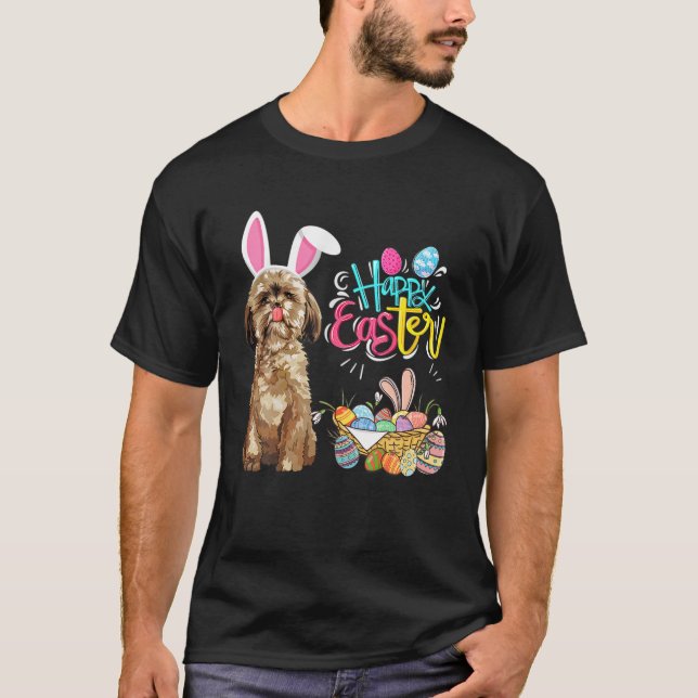 Camiseta Chicas de niños chihtzu conejo de huevos de pascua (Anverso)