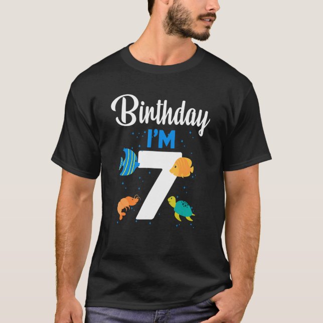 Camiseta Chicas de niños de peces del mar de 7 años de edad (Anverso)