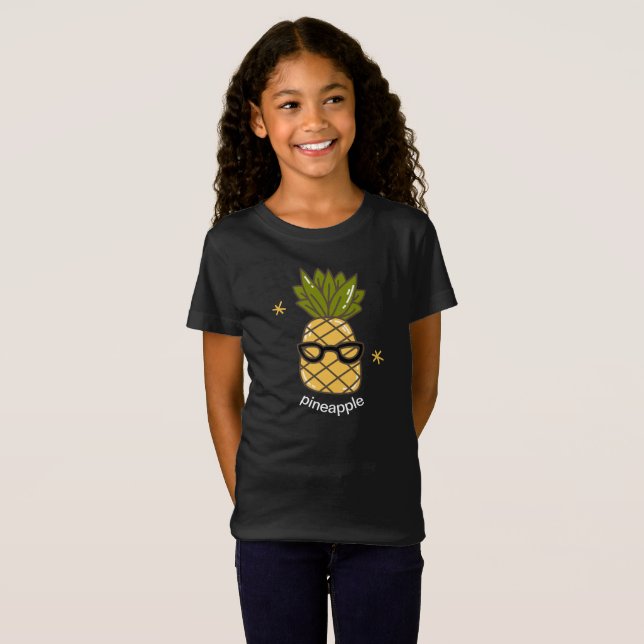 Camiseta Chicas de niños de piña tropical de verano (Anverso completo)