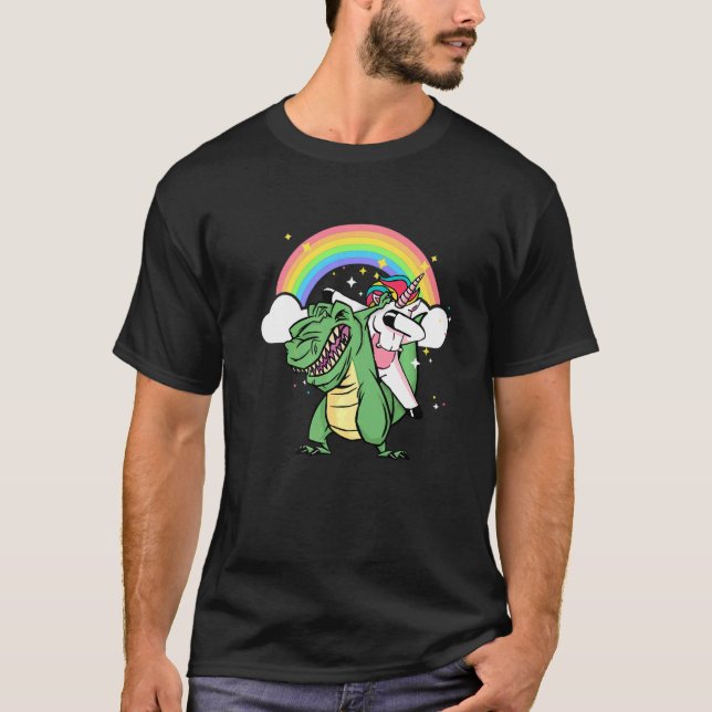 Camiseta Chicas de niños de rex dinosaurios de unicornio (Anverso)