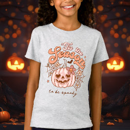 Camiseta Chicas de nombres hippie de calabaza rosa Hallowee