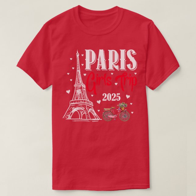 Camiseta Chicas de París en Francia en viaje de vacaciones  (Diseño del anverso)