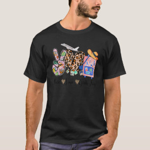 Camiseta Chicas de Paz Amor Viaje Leopard Corazón Salto Equ