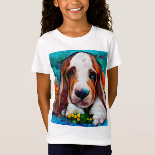Camiseta Chicas de perritos perritos de Basset T-Shirt
