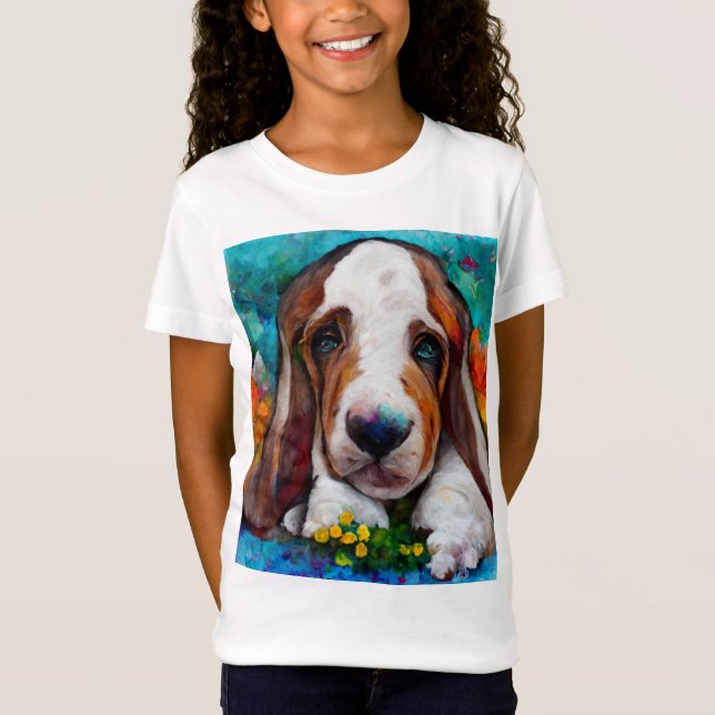 Camiseta Chicas de perritos perritos de Basset T-Shirt (Anverso)