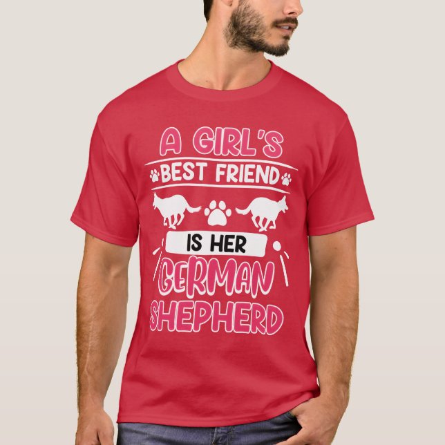 Camiseta Chicas de perro pastor mejor amigo es su vinta ALE (Anverso)