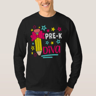 Camiseta Chicas de pre K Diva encabezan Bow Star Student &