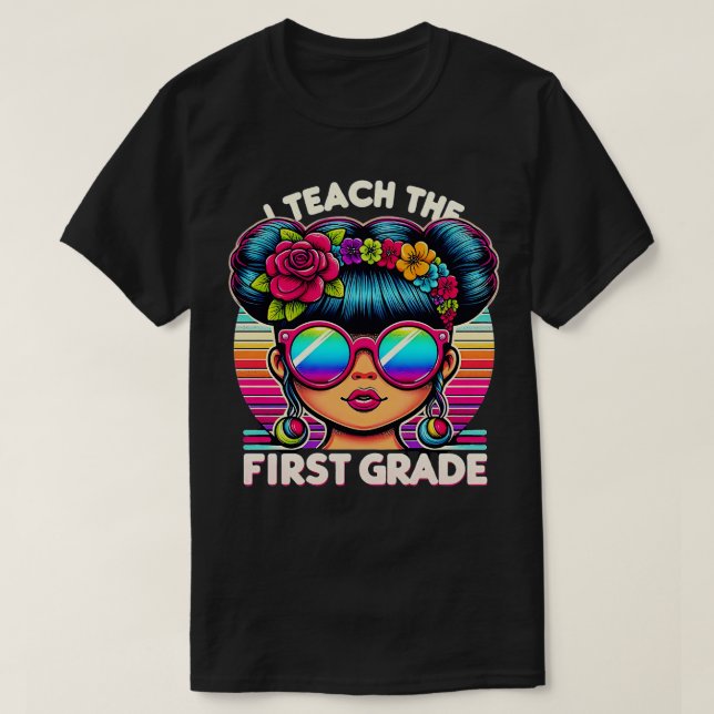 Camiseta Chicas de primer grado de primer día niños pequeño (Diseño del anverso)