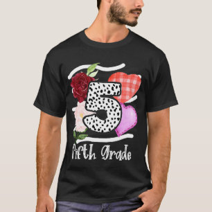 Camiseta chicas de quinto grado Rosa floral de vuelta a la 