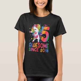 Camiseta chicas de regalo de 5 años de edad dabbing Unicorn