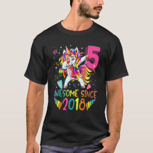 Camiseta chicas de regalo de 5 años de edad dabbing Unicorn