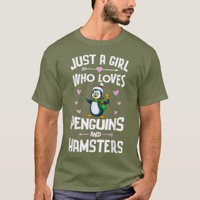 Camiseta Chicas De Regalo De Camisas Pingüinas Y Hamsters (Anverso)
