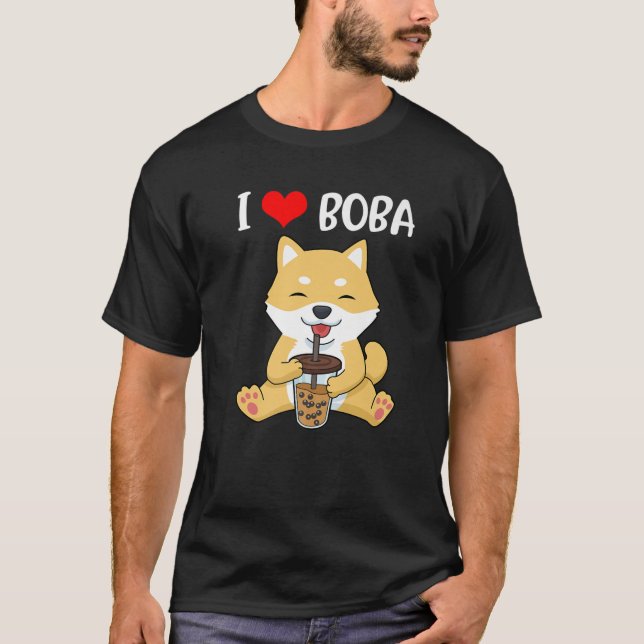 Camiseta Chicas de regalo de té de burbujas Shiba Inu obseq (Anverso)