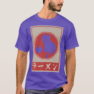 Camiseta Chicas de regalo japoneses Ramen Anime, un gato ka